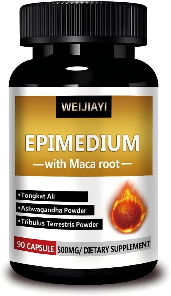 Epimedium var uzlabot vīriešu seksuālo funkciju - Super Epimedium, kas satur 500 miligramus uz vienu apkalpo, Apvienojumā ar ekstraktiem no Dongge Ali, Zāģa palmas, žeņšeņa, un Black maca saknes,...