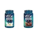 Vega Protein & Greens Bundle, Šokolāde + Vanilla (25 Kalpo katram) - augu izcelsmes olbaltumvielu pulveris, Keto-Draudzīgi, bez glutēna, bez piena, vegānu, nesojas, ne ĢMO, bez laktozes