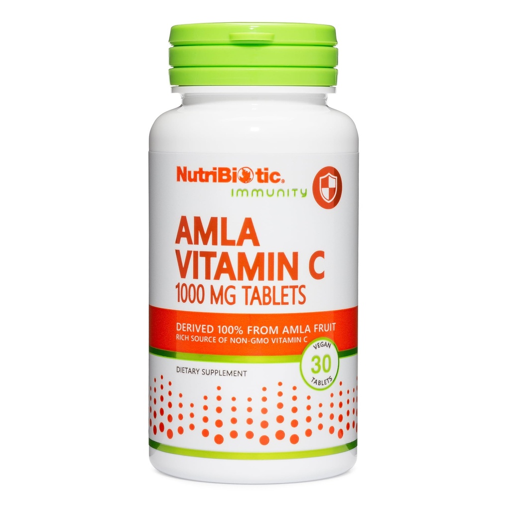 NutriBiotic Amla vitamīns C, 30 Tabs ; bagāts avots Non-GMO, dabas vitamīns C antioksidanta un kolagēna atbalsts   ; 100% no Indijas ērkšķogas ; Vegan & lipten bezmaksas
