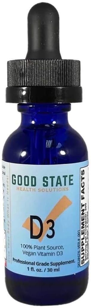 Vegāns vitamīns D3 ar labu stāvokli -- 100% Augs Iznāk no Algae -- Vegan Professional Grade Papildinājums -- 1 Šķidruma Ounce stikla pudele -- 300 Kalpo
