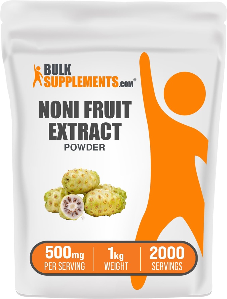 BulkSupplements.com Noni Fruit Extract Powder - Noni Fruit Papildinājums, Superfood Pulveris - bez glutēna, 500mg uz vienu Kalpotāju, 1kg (2.2 mārciņas) (1. iepakojums)