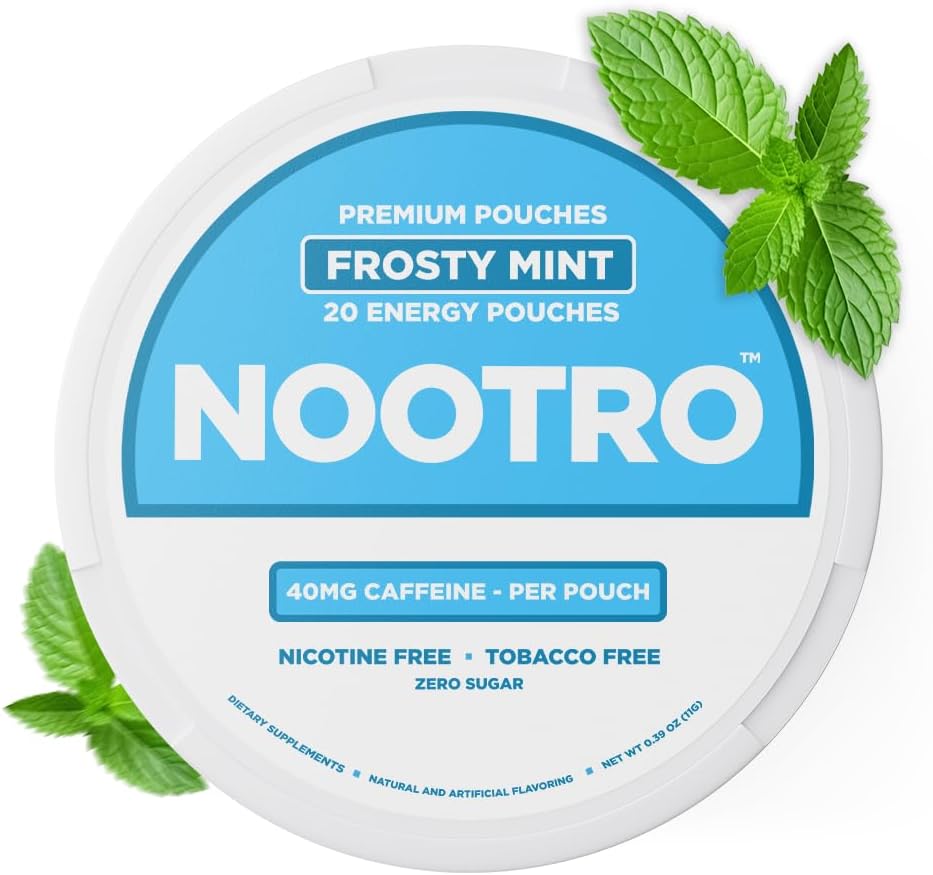 Nootro enerģijas maisiņi       - Kofeīns maisiņi - Nootrops 40 mg Dabiskais kofeīns - vitamīns B6 - magnijs -- bez cukura - bez nikotīna -- bez tabakas - 20 maisi uz vienu kannu -- 1 iepakojums (svaiga maltīte)