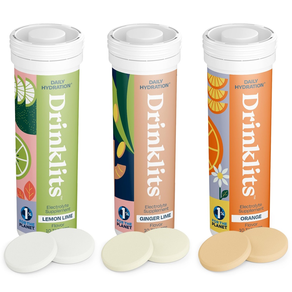 Dzērieni Daily Hidratācija Variety Pack (3) Caurule Bundle ; Ingver-Lime + Citron-Lime + Orange ; Elektrolītu Tabletes - 0g Cukura - Great Garša ; 30 Pasniedz - 10 Tabletes Per Tube
