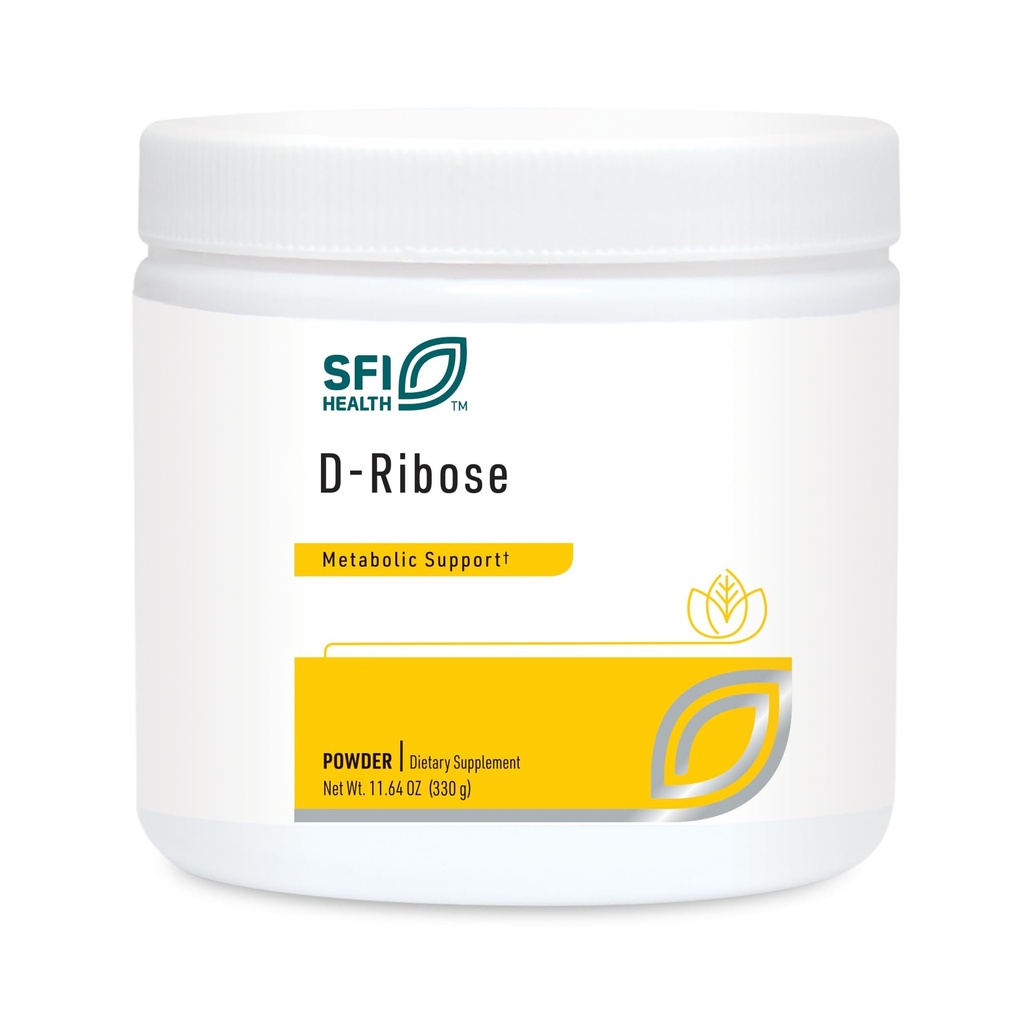 Klaire Labs SFI Health D-Ribose Powder - Enerģijas Metabolisma un sirds un asinsvadu atbalsts - Hipoalerģiska D-Ribose Papildinājums ar dabīgu, vieglu saldu garšu - sajauc ar ūdeni vai sulu (300g / 10.58oz)