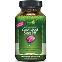 Irwin Naturals Good Mood Miega PM - 54 Šķidrie softgels - ar Melatonīnu un L-Teanīnu atpūtai un relaksācijai - 18 Kopā Kalpo