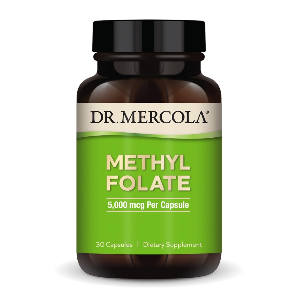 Dr. Mercola metilfolāts - Atbalsta detoksikācijas un šūnu veselības - 5- MTHF Folāts - Biopieejams Formula - 5 mg - 30 Kapsulas