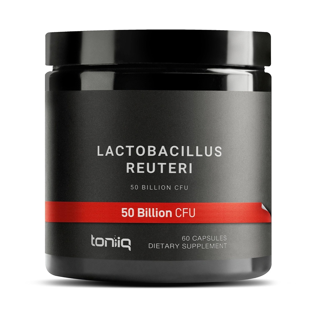 Toniiq 50 miljardi KVV Lactobacillus Reuteri Probiotic 50mg per Serving - L Reuteri Probiotics - Augstākā KVV Count Lactobacillus Reuteri Probiotic - 60 Veģetārās kapsulas - 60 Servings
