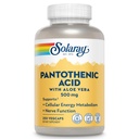 SOLARAY Pantothenic Acid 500mg - Pantothenic Acid Papildinājums (B5 vitamīns) - Essential B Complex Vitamīnu - Nervu sistēma un šūnu enerģijas atbalsts - Vegan, bez glutēna, 60 dienu Guarate, 250 Servē