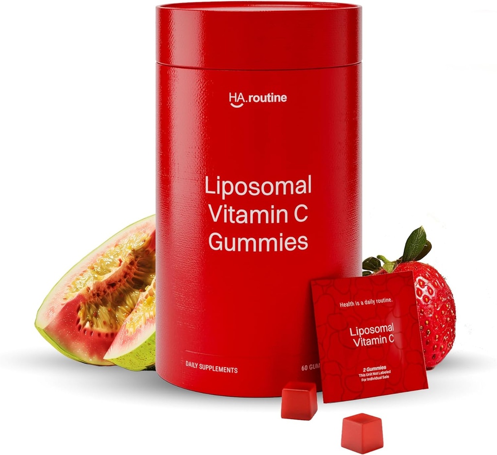 Liposomālais vitamīns C Gumijas pieaugušajiem - 500mg uz apkalpo - 60 Gumijas, augsta Absorbcija Vegan zems cukura C vitamīns Gummy, antioksidants, enerģija, un kolagēns Booster - zemeņu Guava Flavor