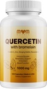 Advanced Quercetin ar Bromelain - 120 kapsulas ar Plūškoka ogas, Dzeloņa, Resveratrol, Cinka, C vitamīns & D - Ražots ASV