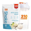 310 Uzturs All-in-one-ēdienreizes aizstāšana Shaker Cup sākuma komplekts - augstas olbaltumvielas Fiber Rich Vegan Superfood Blend - bez cukura, Keto & Paleo Friendly, zems Carb - Vanilla Creme 28 srv