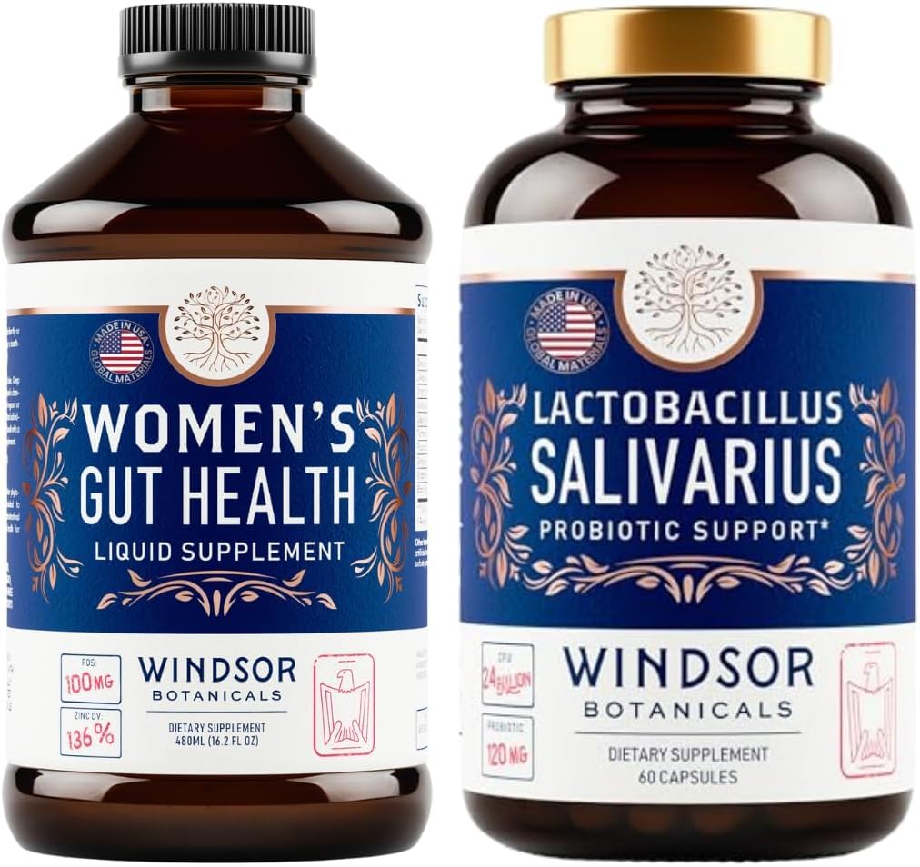 WINDSOR BOTANICALS Lactobacillus Salivari Probiotikas un IBS Gut Veselības papildinājumi - Mutes un Gut atbalsta paka