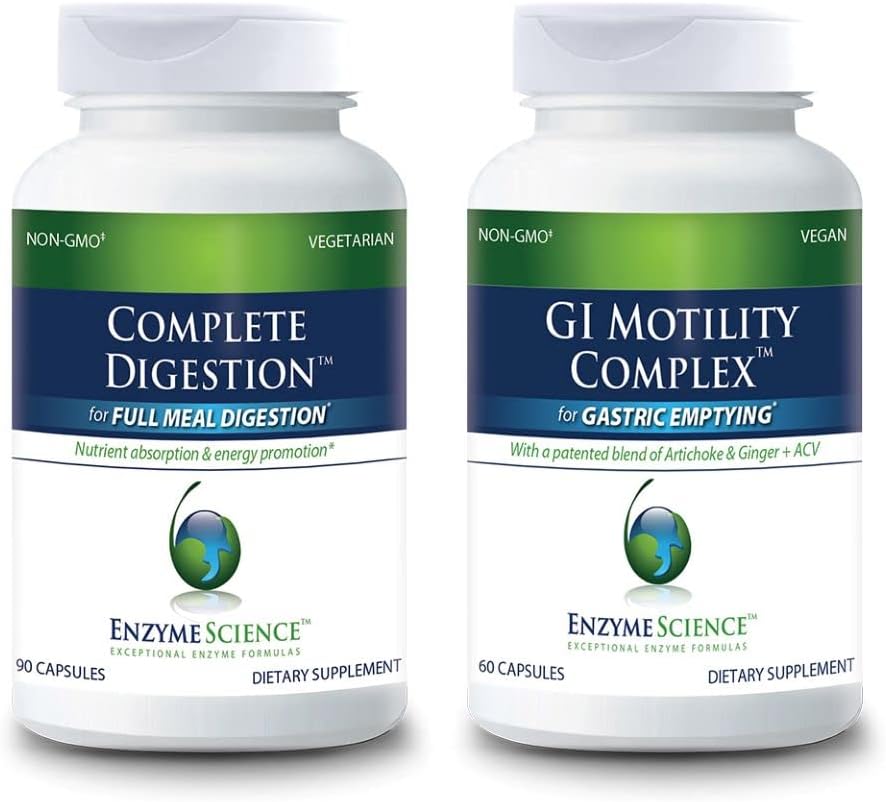 Enzīmu zinātnes uzlabota Gremošana Pilnīga Gremošana 90 un GI Motility Complex 60