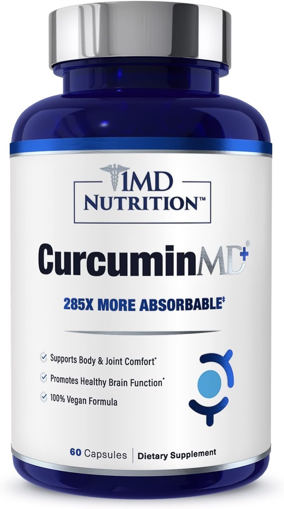 1MD Nutrition CurcuminMD Plus - Turmeric Curcumin ar Boswellia Serrata - 285x Vairāk Absorbējamas 