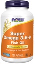 NOW uztura bagātinātāji, Super Omega 3-6-9 1200 mg ar zivju, gurķu un linsēklu eļļu maisījumu, 180 softgeli
