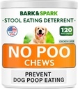 BARK&SPARK NO Poo Treats - Novērst suņu kaučuku apēšana - Coprophagia ārstēšana - Stool Ēšanas deterrent - Probiotikas un enzīmi - Gremošanas veselība + Elpošanas palīglīdzekļi - 120 Soft Chews - ASV Made - Aknas