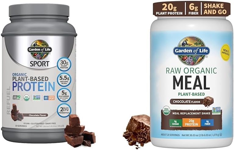 Dārzs Life Organic Vegan Sporta Olbaltumvielu Pulveris, Šokolāde - Probiotikas un Raw Organic Maleal Rezerves Shakes