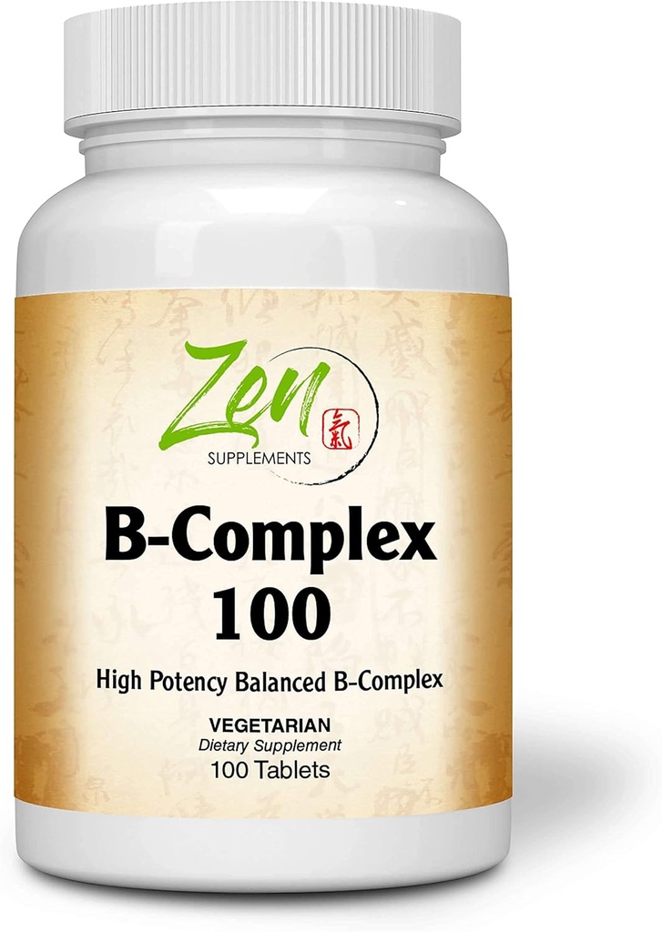 Advanced B Complex Vitamīnu papildinājums - Full-Spectrum B Vitamīnu papildinājums ar folijskābi, biotīnu, inozitolu - atbalsts Imūnās un kardio veselības, enerģijas vielmaiņa - 100 tabletes