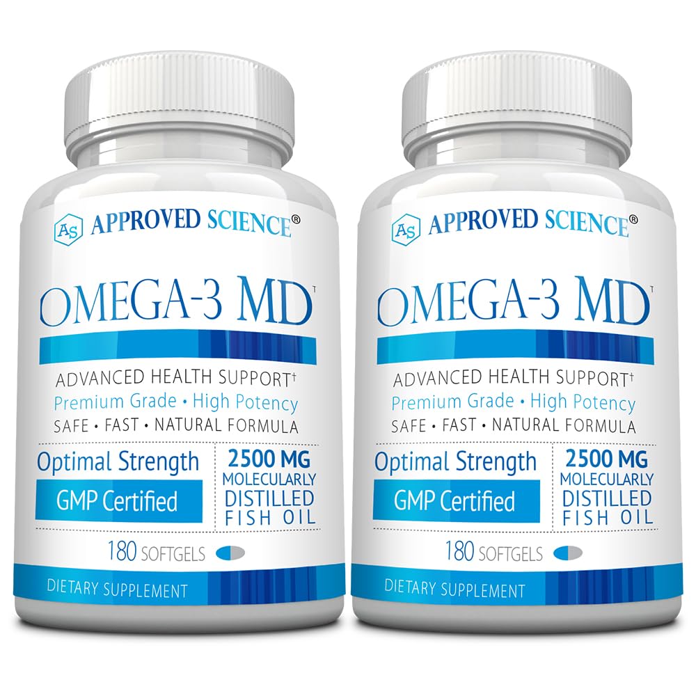 Omega-3MD - zivju eļļas EPA & DHA - uzlabot kognitīvo veselību - 2 pudeles - 6 mēnešu piegādes
