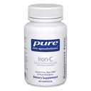 Pure Encapsulations Dzelzs-C - 15 mg - 175 mg C vitamīns - Sarkano asins šūnu atbalsts* - Enerģijas ražošana - Dzelzs Tabletes ar augstu biopieejamību - Bez lipekļa un vegāna - 60 kapsulas