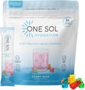 Viens Sol BCAA & Elektrolītu pulveris hidratācijai un enerģijai, All-Natural Formula, 100% Vegan, Non-GMO, bez lipekļa un sojas, veicina muskuļu augšanu un atjaunošanos, gumija lācis Flavor