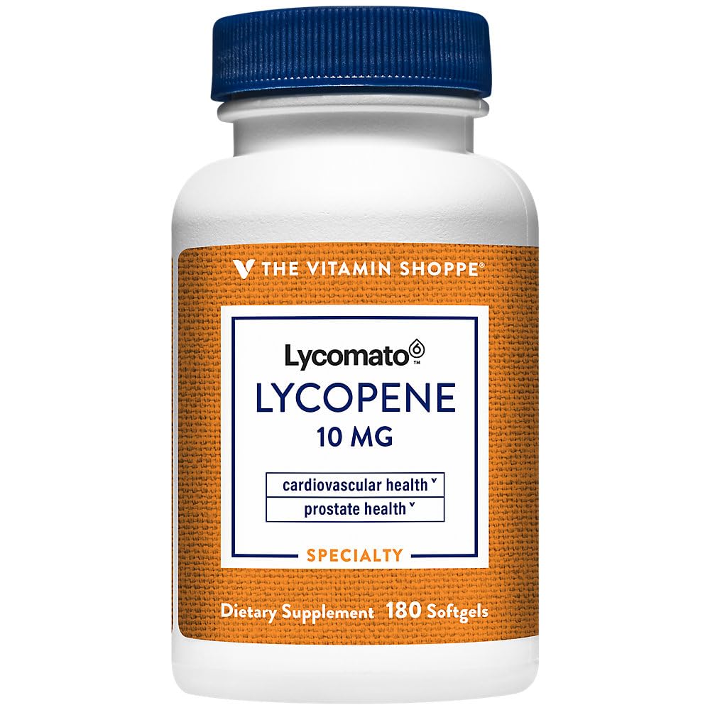 Vitamīnu veikals Lycopene 10MG, antioksidants, kas atbalsta sirds un asinsvadu, prostatas un šūnu veselību (180 Softgels)
