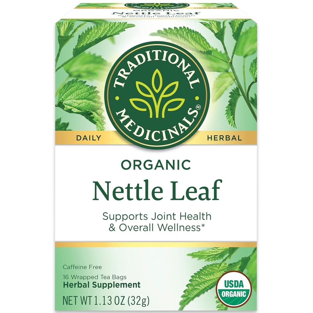 Tradicionālās zāles Organic Nattle Leaf Zāļu tēja, atbalsta kopīgu veselību un vispārējo labsajūtu, (iepakojums no 2) - 32 Tējas maisi kopā