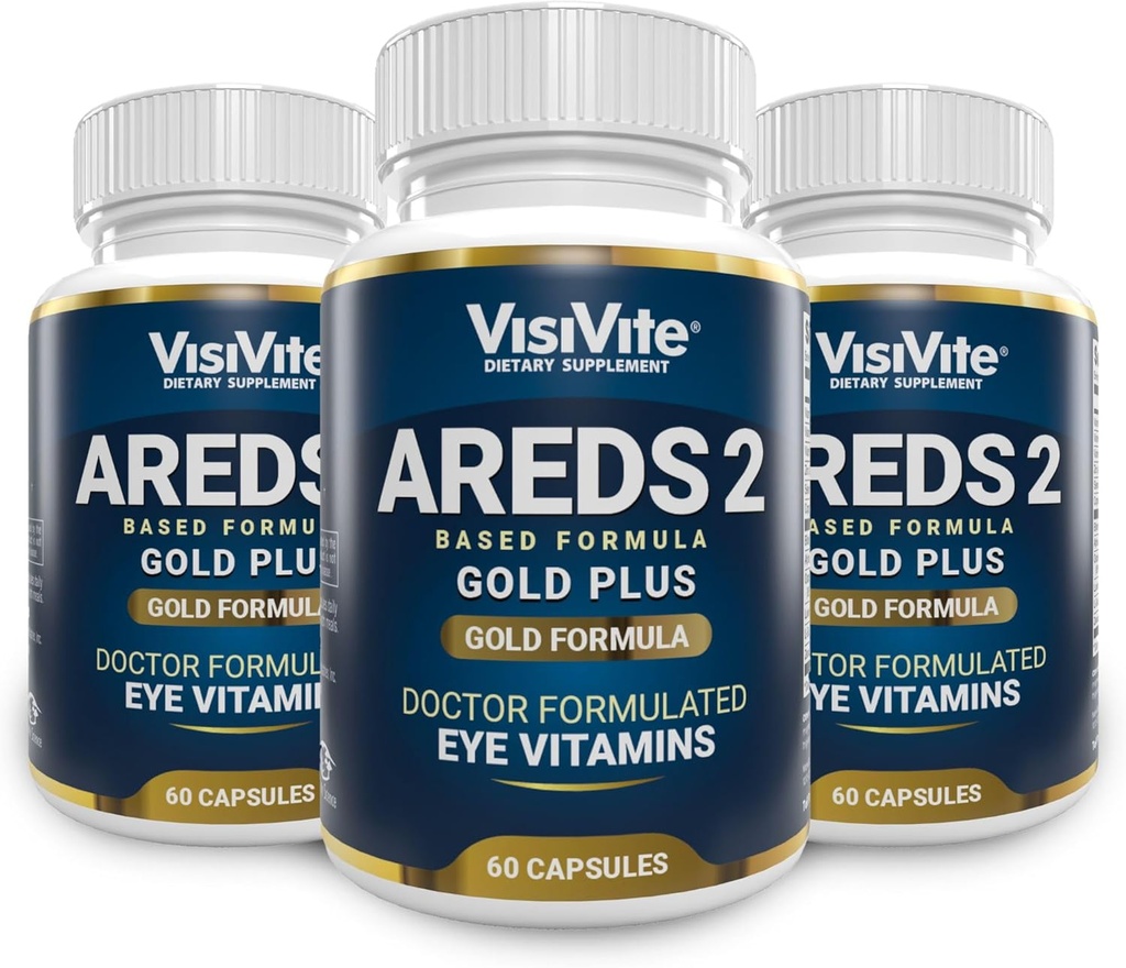 Doctor Formulated AREDS 2 Plus Acu vitamīni ar Zeaxanthin Plus Lutein - melleņu un vīnogu sēklu ekstrakts - makulas Veselības formula - 60 acu papildinājums Kapsulas