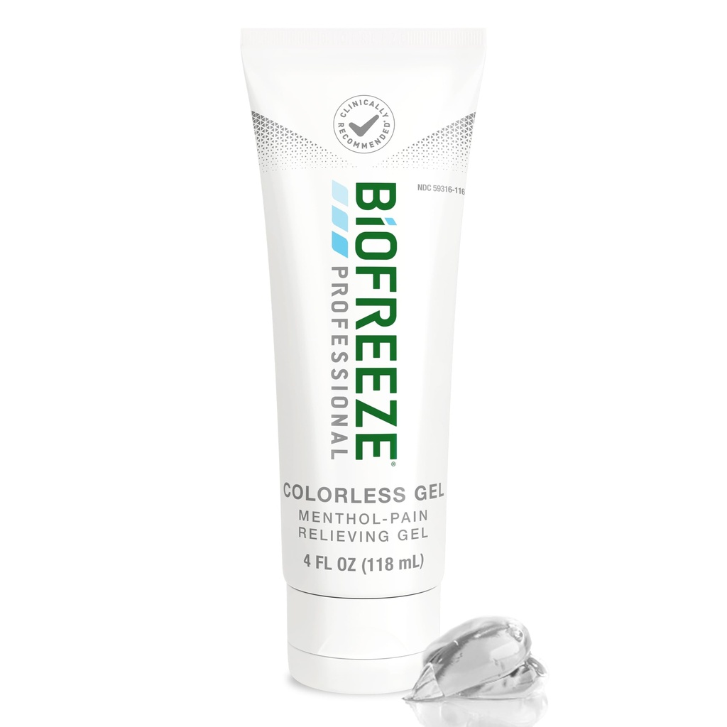 Biofreze Professional Gel Relief, Ceļa un muguras sāpes Relief, Artrīts Sāpes Relief, Sore Muskuļu Relief, Kakla sāpes Reliefs, Dzesēšana locītavu sāpes Relief, Bezkrāsains Mentol Gel 4 Fl Oz