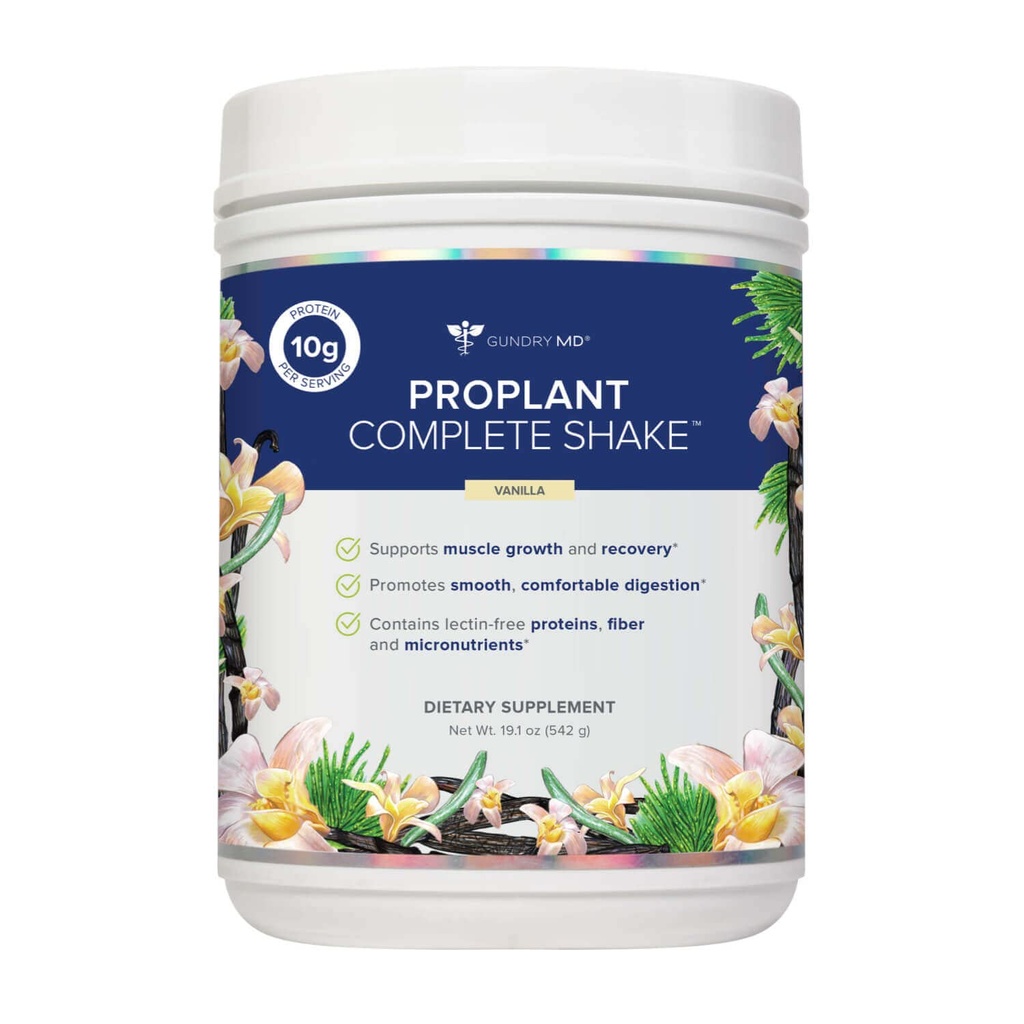 Gundry MD® Pro Plant Complete ShakeTM High-Fiber Plant Protein Blend, 20 Servējumi (Vanilla)