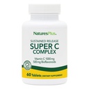 DabasPlus Super C komplekss, ilgstoša atbrīvošana - 60 tabletes - 1000mg C vitamīna + 500mg Bioflavonoids - Veģetārs, bez lipekļa - 60 Servējumi