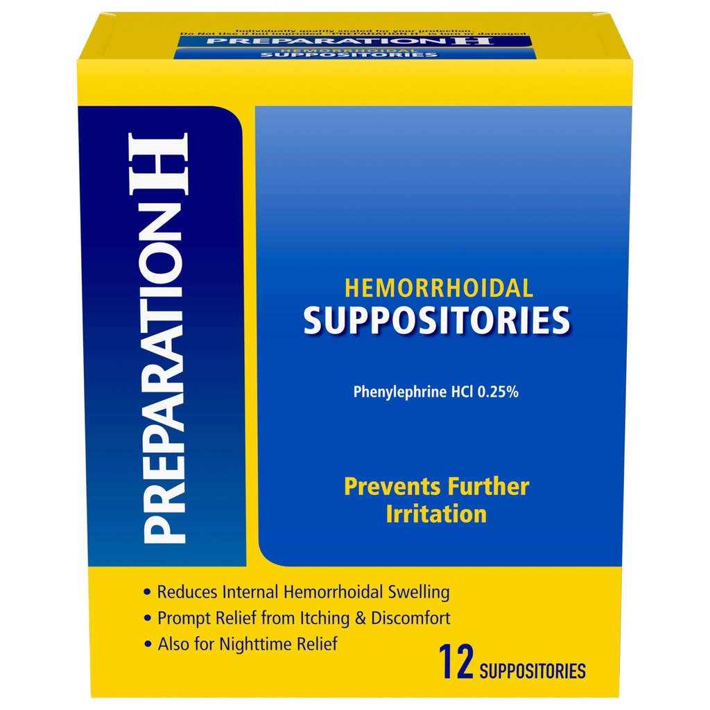 H preparāts Hemorrhoid Krājumi Nieze un diskomforta atvieglojums - 12 skaitīšana (1. iepakojums)