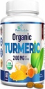Organic Turmeric - 2100mg USDA Organic Turmeric Curcumin with Black Pepper, Vegan - 60 tabletes