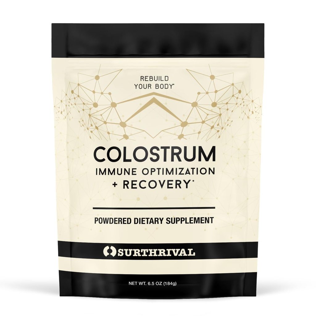 Surthrival: Kolostrum Pulveris (6.5oz), Imūnoptimizācija un atgūšana, Pulveris Diētiskā papildinājums, Gut Veselība, Imūnās atbalsts, Keto Friendly