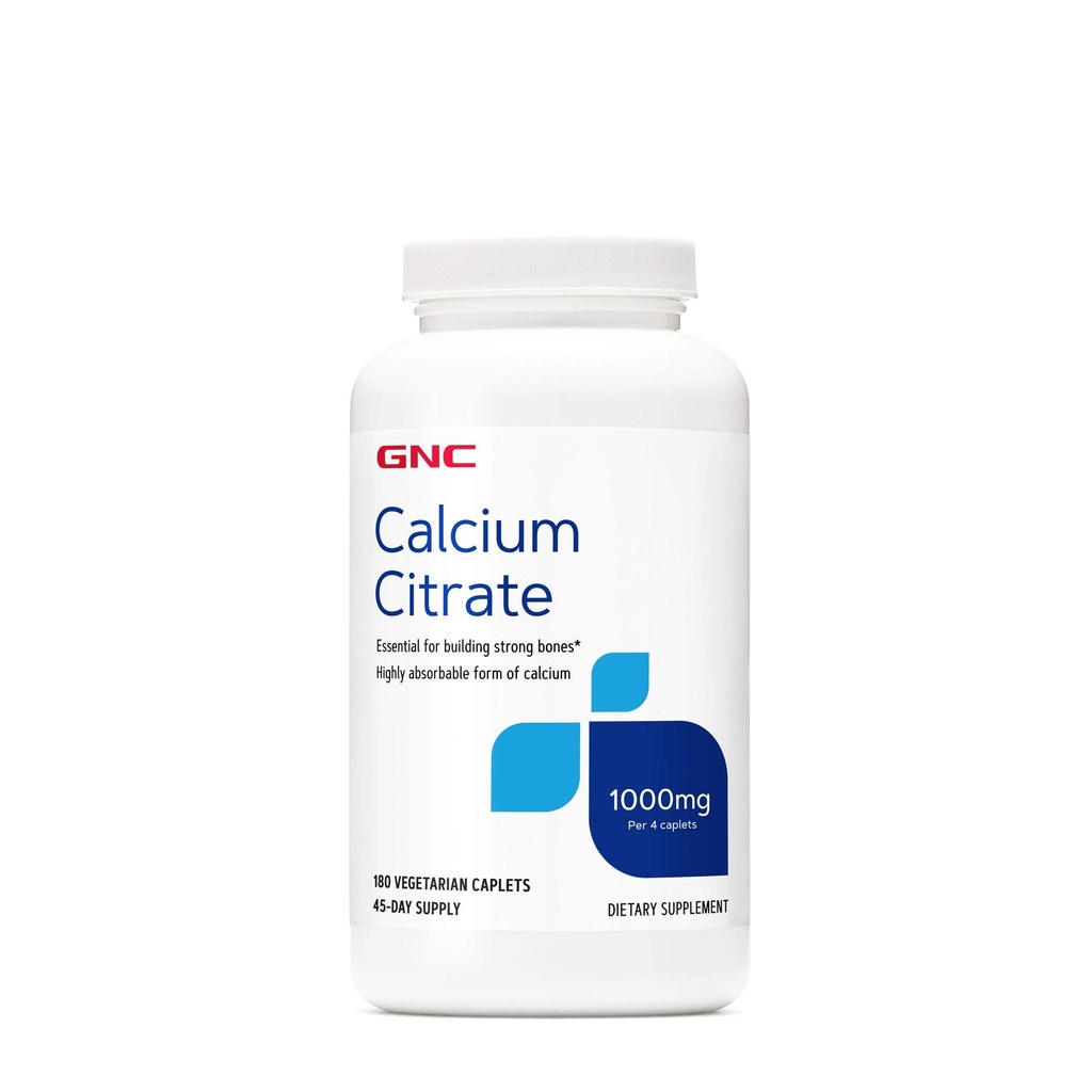 GNC kalcija citrāts 1000mg, kas nepieciešams, lai būvētu spēcīgus kaulus, 180 veģetārs Caplets