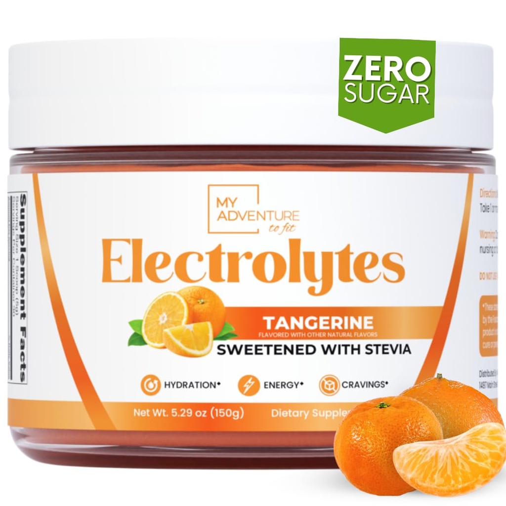 Zerocukurs - tanžerīni elektrolītu pulveris - atsvaidzinoša hidratācija - bez kofeīna enerģija ar visām dabīgām sastāvdaļām - Vegāns, Keto & Paleo - bezcukurs Elektrolītu hidratācija Dzēriens Mix 30