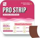 PROSTRIP® Iron+ AB-Fortis® 14mg Pievienojot C vitamīnu, B1, B2, B6, Folijskābe, bietes, spināti un Tart Cherry – 30 orālas vegana lentes – Nav nepieciešams ūdens – Augsta Absorbcija ar Prowis Healthcare