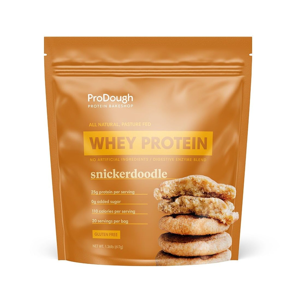 ProDough Gourmet Whey Isolāts Hidrolizēts proteīns Pulveris krata Mix- Viegli Digest Enzīmi Blend, 25g Olbaltumvielas uz apkalpo, dabas sastāvdaļas, bez lipekļa, Keto draudzīgi (Snickerdoodle)