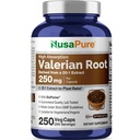 NusaPure Valerian Root 20:1 ekstrakts, 250 mg Ekvivalents 5000 mg Per Veggie Caps, 250 Count, Vegan, Non-GMO, Bioperine