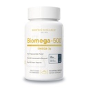 Biotikas pētījumi Biomega 500 Omega 3 zivju eļļas papildinājums, ļoti koncentrēta zivju eļļa ar EPA/DHA, omega 3 taukskābēm, atbalsts Imūnās un sirds 90 Softgel kapsulas