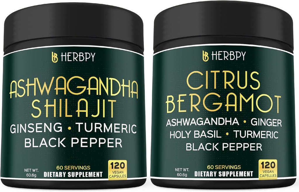 Bundle 5in1 Ashwagandha Shilajit & 6in1 Citrus Bergamot papildinājumi