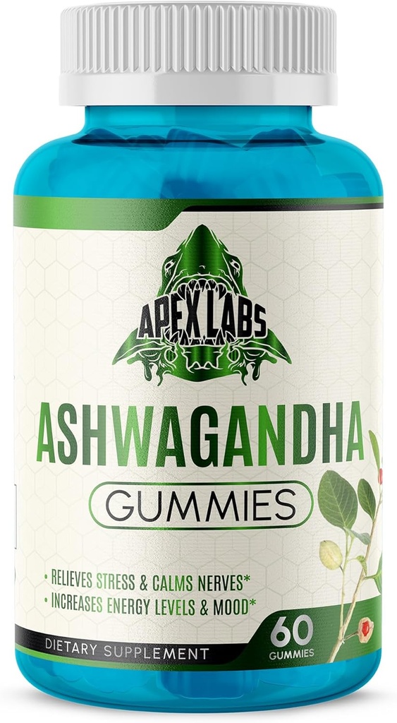 Ashwagandha Gummies - 60 grāvis - Jauktas Berry, KSM-66, Vegan, Augu bāzes, Ne-GMO, Bez lipekļa un Želatīns bez relaksācijas