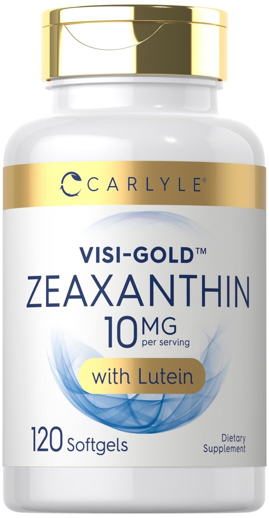 Carlyle Zeaxanthin 10mg - 120 Softgels - Eye Health Support with Lutein -- Non-GMO, bez glutēna Papildinājums