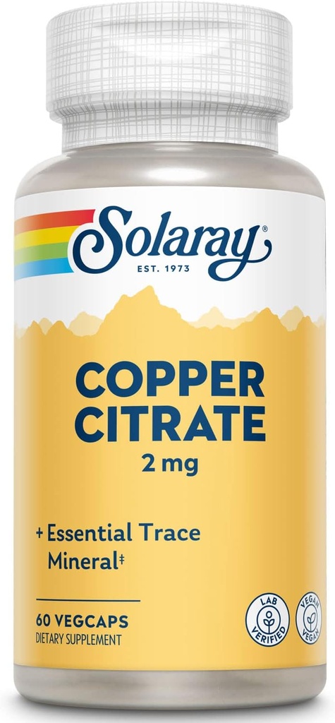 Solaray Biocitrāts Vara papildinājums, 2mg - - 60 Skaits