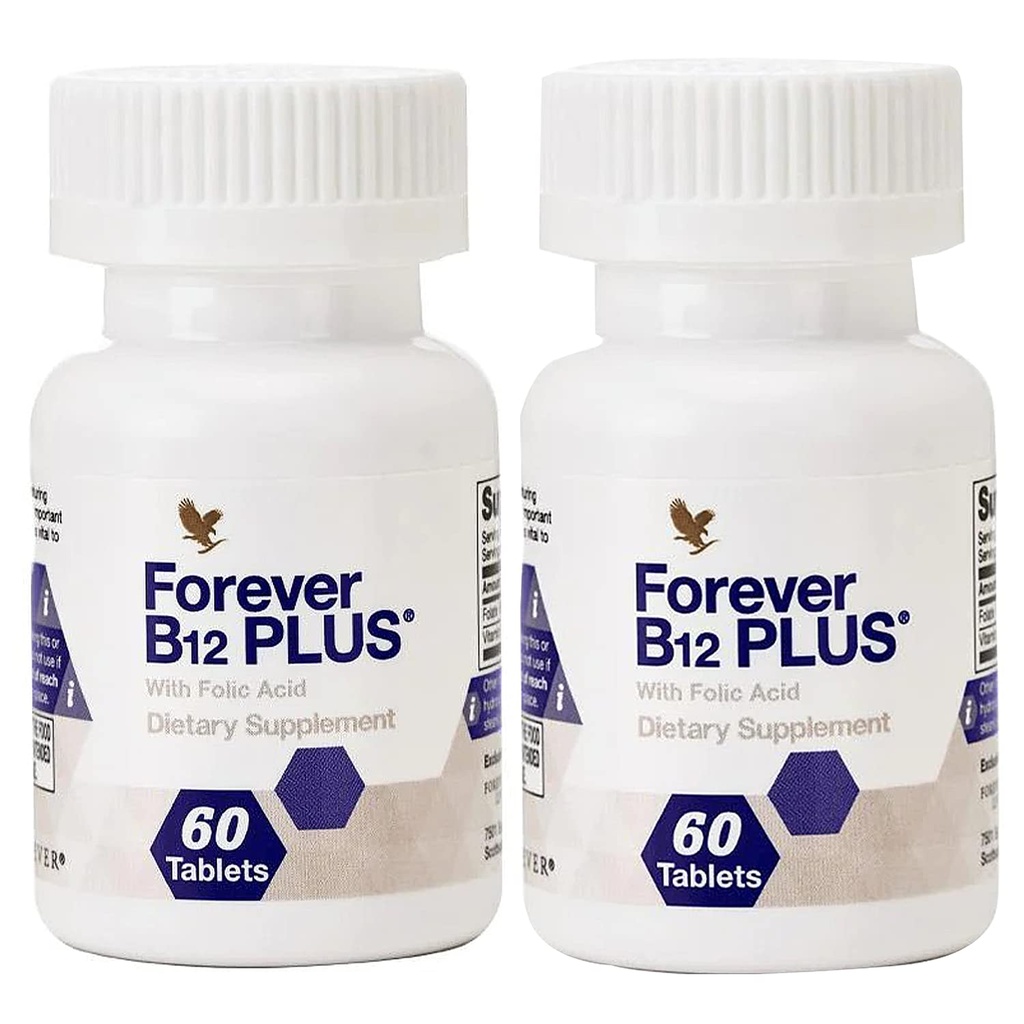 Mūžīgai dzīvei - B12 Plus - Essential B Vitamīni enerģijai, Imūnais atbalsts un sarkano asins šūnu veselība - Vegan, Veģetārs un bezglutēna - 120 tabletes