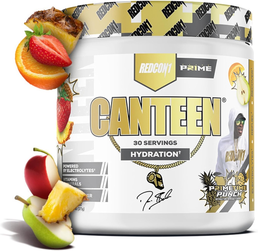 REDCON1 Post Workout Recovery Pulveris - Coach Prime Ēdnīca - Hidrācija Pulveris ar elektrolīti, Vitamīni un kokosriekstu ūdens - Prime Time Punch (30 Kalpo)