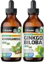 BIO KRATER Ashwagandha Tincture 4 Fl. Oz. & Ginkgo Biloba Tincture 4 Fl. Oz.