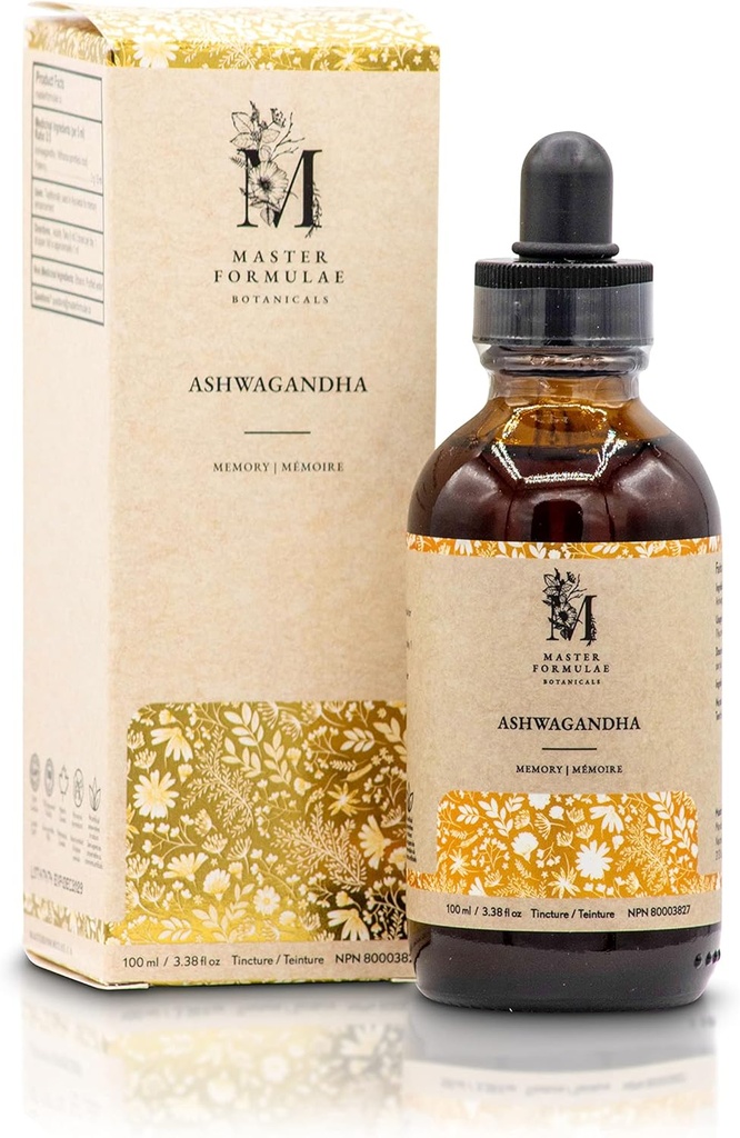 Master Formulae Ashwagandha Saknes augu pincture 100ml  -- Extra Strength Extract -100 % Natural -- Augsta Biopieejamība