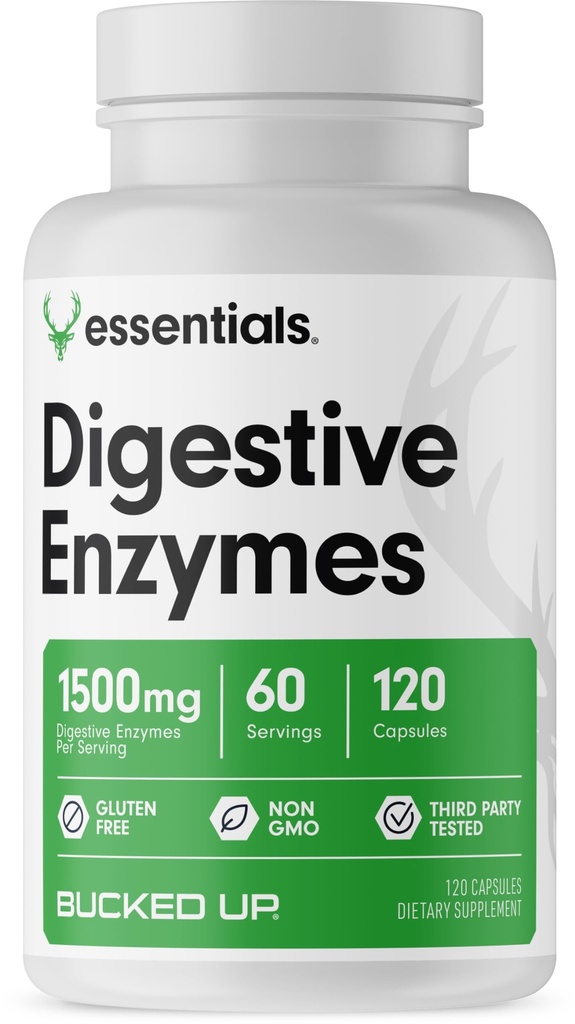 Kausēti gremošanas enzīmi (1500 mg), essentials (60 Kalpo, 120 kapsulas)
