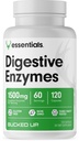 Kausēti gremošanas enzīmi (1500 mg), essentials (60 Kalpo, 120 kapsulas)